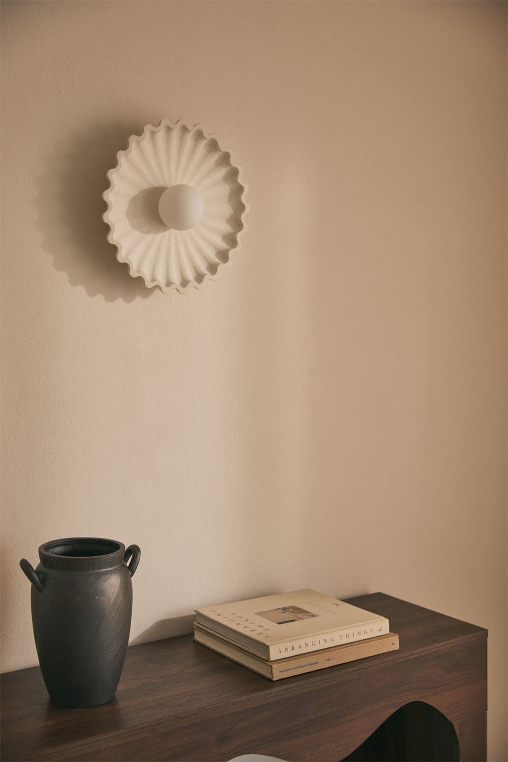 Applique mural Ø30 cm en béton avec boule en cristal Sery - 1