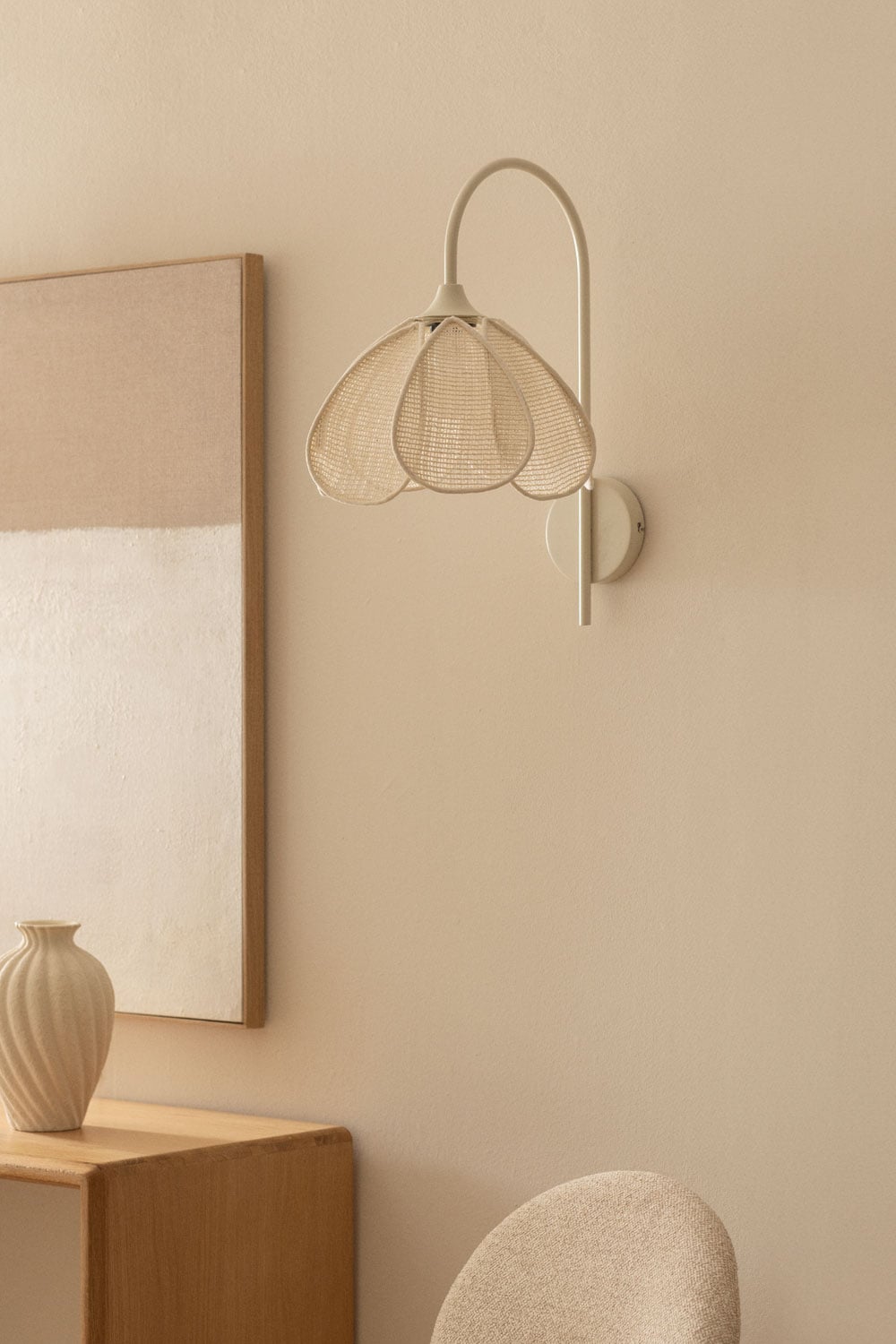 Applique murale Ø35 cm en lin Vidson - 1