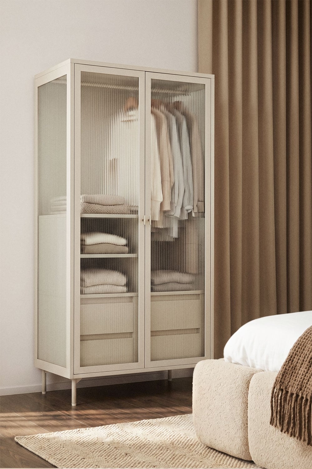 Armoire 85x180 cm en acier et verre Paoline - 1
