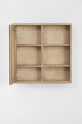 Armoire murale carrée 60x60 cm pour salle de bain en bois de teck avec miroir Ian - 2