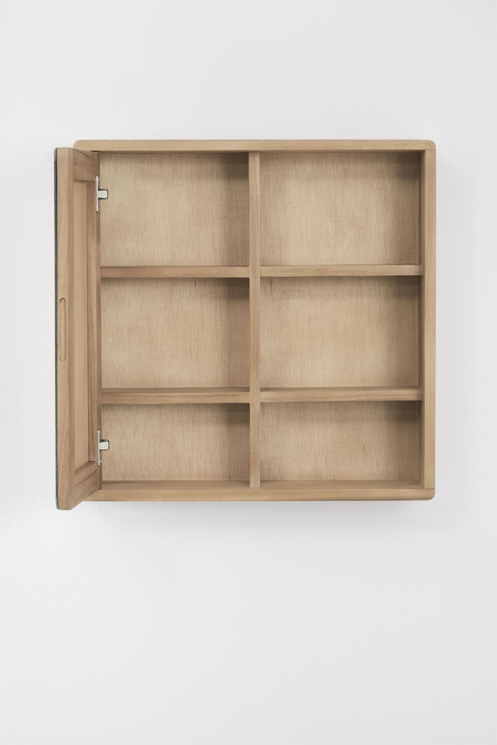 Armoire murale carrée 60x60 cm pour salle de bain en bois de teck avec miroir Ian - 2