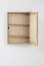 Armoire murale rectangulaire 45x60 cm pour salle de bain en bois de teck avec miroir Ian - 2