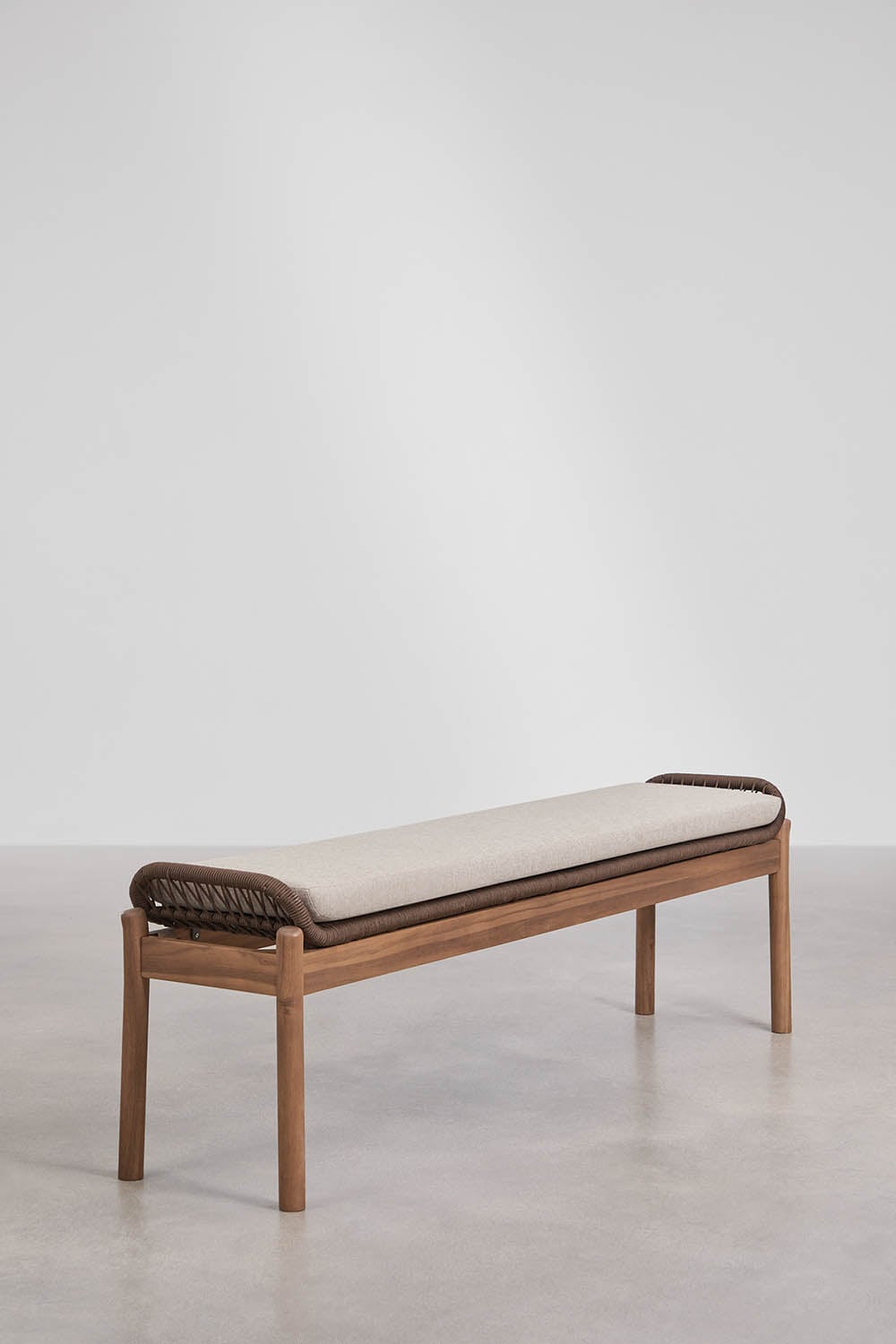 Banc de jardin 180 cm en bois d'acacia et corde tressée Karvia - 2