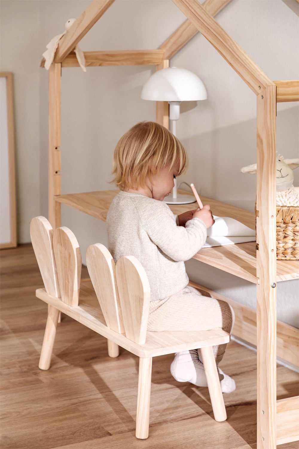 Banc en bois de pin Buny Kids - 1