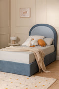 Lit coffre avec sommier relevable en tissu mouton Kalwa - 1