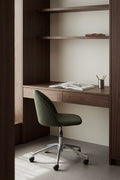 Chaise de bureau à roulettes tapissée Kana - 1