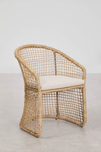 Chaise de jardin avec accoudoirs en acier et rotin synthétique Liparian - 2