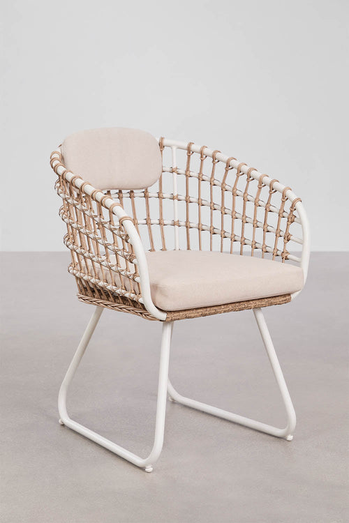 Chaise de jardin avec accoudoirs en aluminium et rotin synthétique Isaran - 2