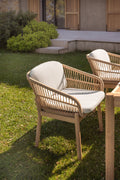 Chaise de jardin avec accoudoirs en bois d'acacia et corde tressée Karvia - 1
