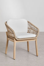 Chaise de jardin avec accoudoirs en bois d'acacia et corde tressée Karvia - 2