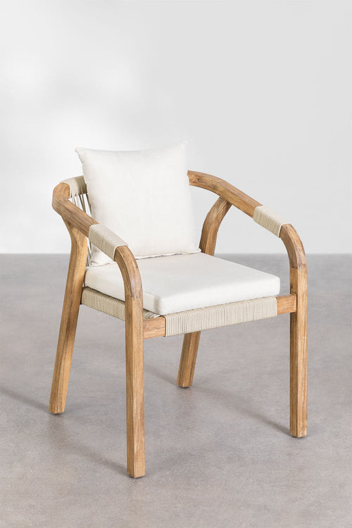 Chaise de jardin avec accoudoirs en bois d'acacia Dubai - 2
