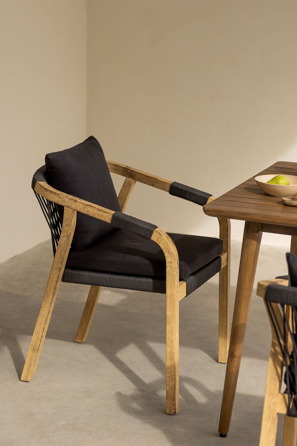 Chaise de jardin avec accoudoirs en bois d'acacia Dubai - 3