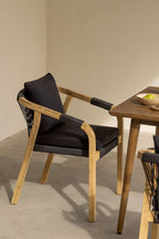 Chaise de jardin avec accoudoirs en bois d'acacia Dubai - 3