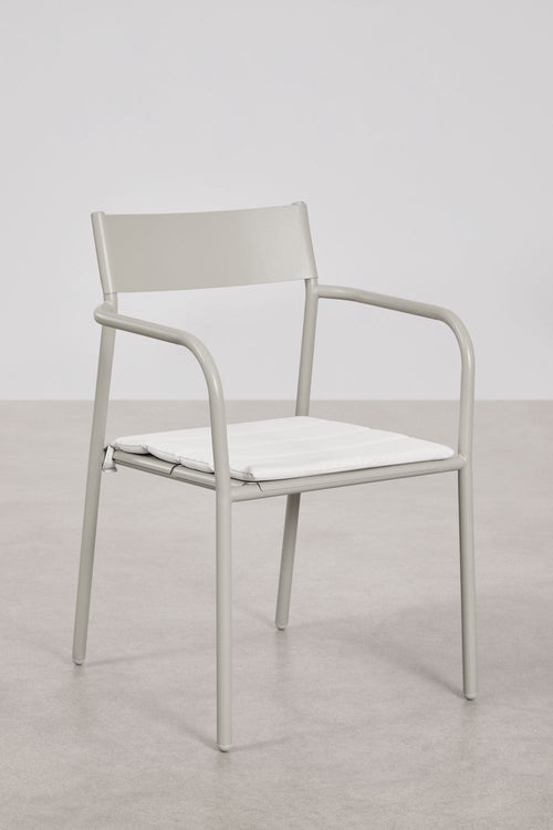Chaise de jardin empilable avec accoudoirs en acier Tossa - 2