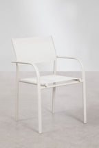 Chaise de jardin empilable avec accoudoirs en aluminium Olenia - 2