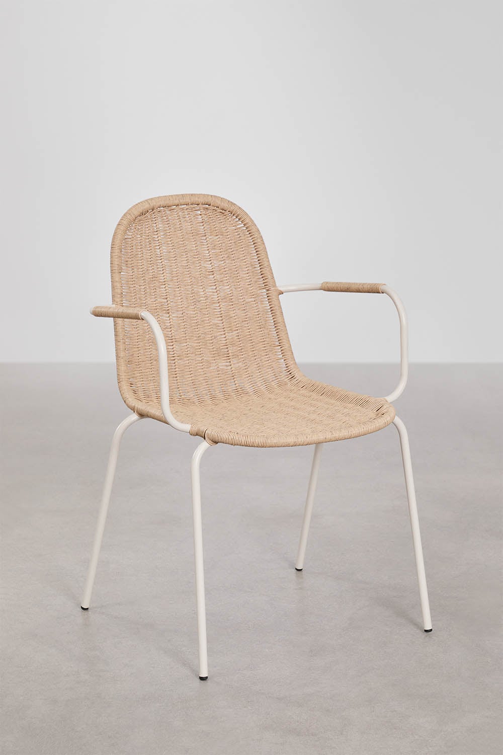Chaise de jardin empilable avec accoudoirs en rotin synthétique Reiven - 2