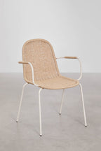 Chaise de jardin empilable avec accoudoirs en rotin synthétique Reiven - 2