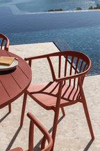 Chaise de jardin empilable avec accoudoirs en polypropylène Ivor - 5