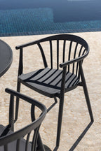 Chaise de jardin empilable avec accoudoirs en polypropylène Ivor - 1