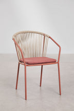 Chaise de jardin empilable en acier et corde tressée Oklahoma - 2