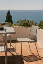 Chaise de jardin empilable en acier et rotin synthétique Veyra - 1