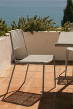 Chaise de jardin empilable en acier et rotin synthétique Veyra - 3