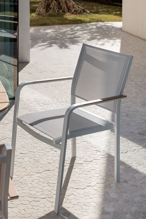 Chaise de jardin empilable avec accoudoirs en aluminium Archer - 3