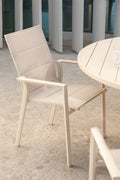 Chaise de jardin empilable avec accoudoirs en aluminium Karena - 1