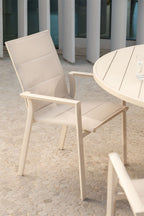Chaise de jardin empilable avec accoudoirs en aluminium Karena - 1