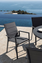 Chaise de jardin empilable avec accoudoirs en aluminium Karena - 3