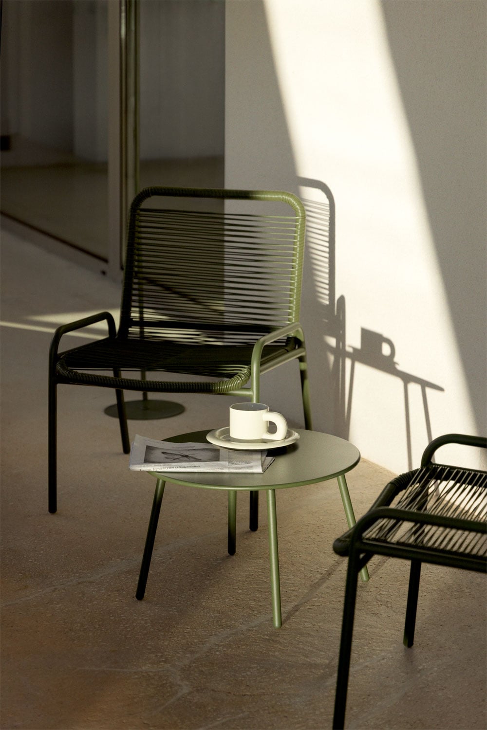 Fauteuil de jardin en acier et rotin synthétique Kuorin - 1