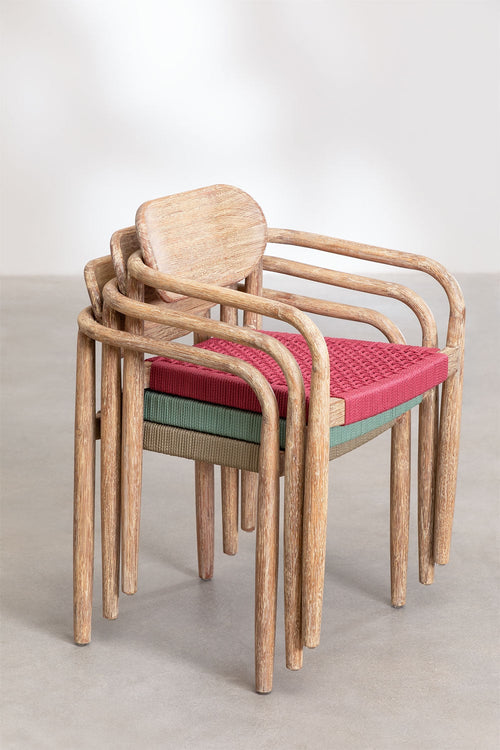 Chaise de jardin avec accoudoirs en bois Naele - 2