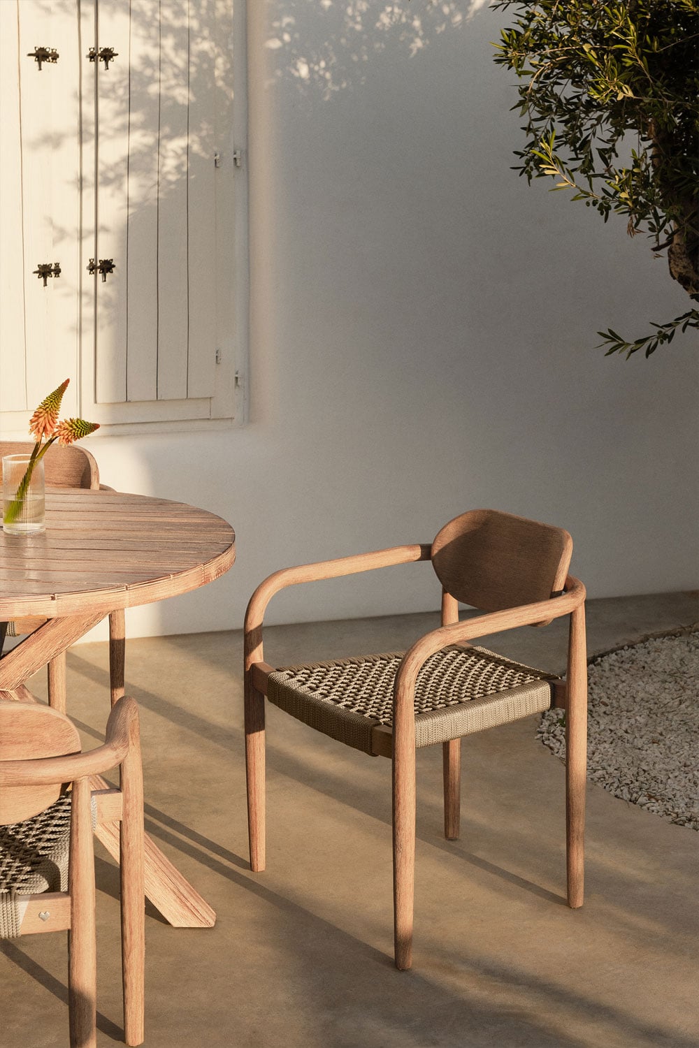 Chaise de jardin avec accoudoirs en bois Naele - 1