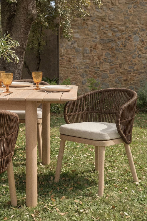 Chaise de jardin en bois d'acacia et corde tressée Capri - 1