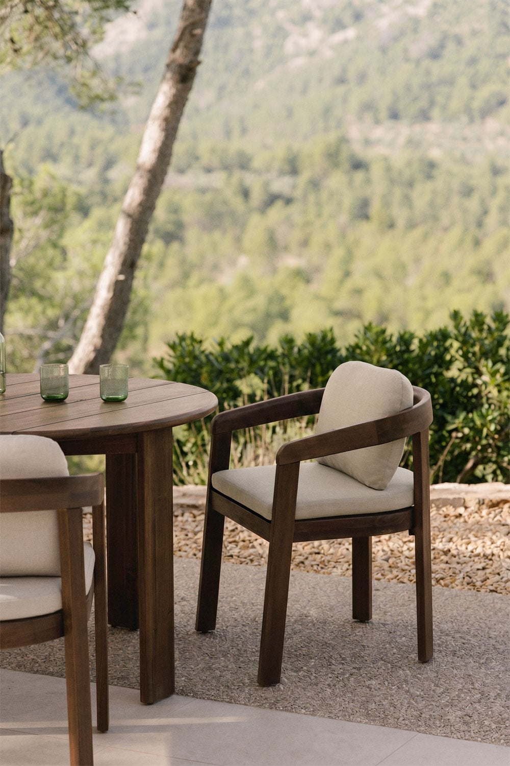 Chaise de jardin avec accoudoirs en bois d'acacia Uleno - 1