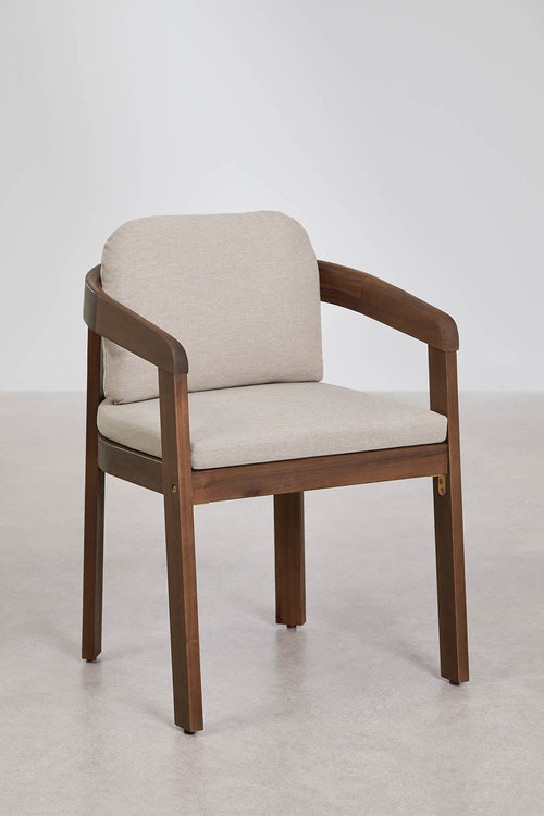 Chaise de jardin avec accoudoirs en bois d'acacia Uleno - 2