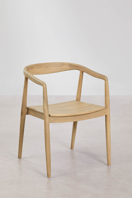 Chaise de jardin avec accoudoirs en bois de teck Rokan - 2