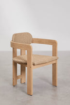 Chaise de jardin avec accoudoirs en bois d'acacia et rotin synthétique Ginara - 2