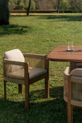 Chaise de jardin avec accoudoirs en bois d'acacia et corde tressée Serel - 1