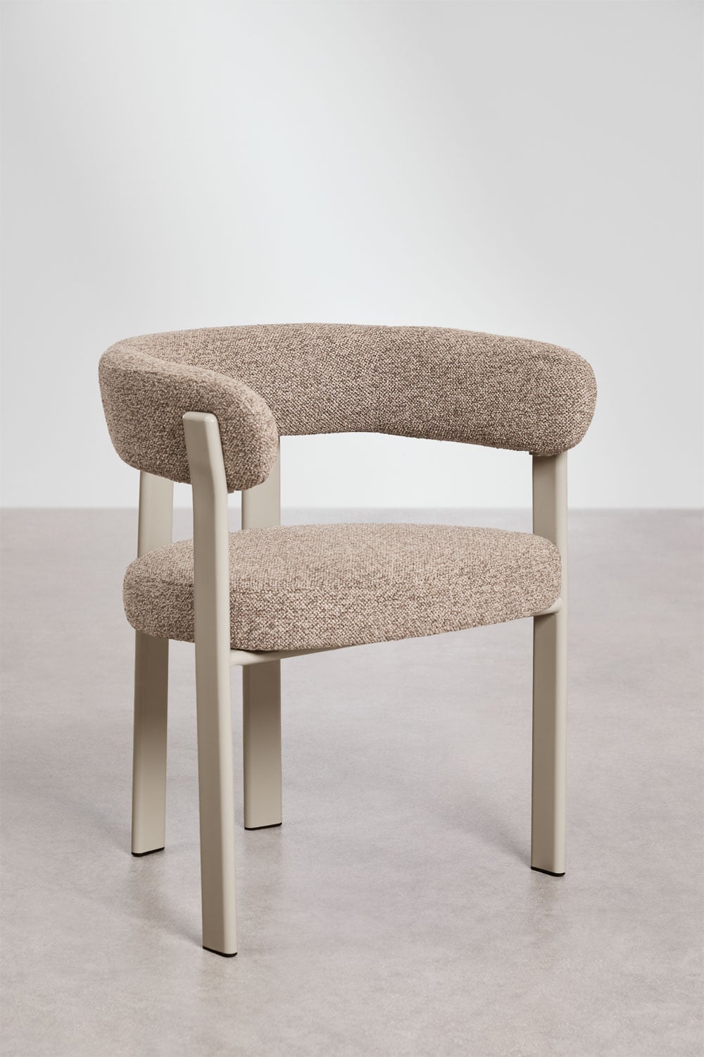 Chaise de salle à manger avec accoudoirs, tapissée et en fer Jolie - 2