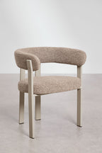 Chaise de salle à manger avec accoudoirs, tapissée et en fer Jolie - 2