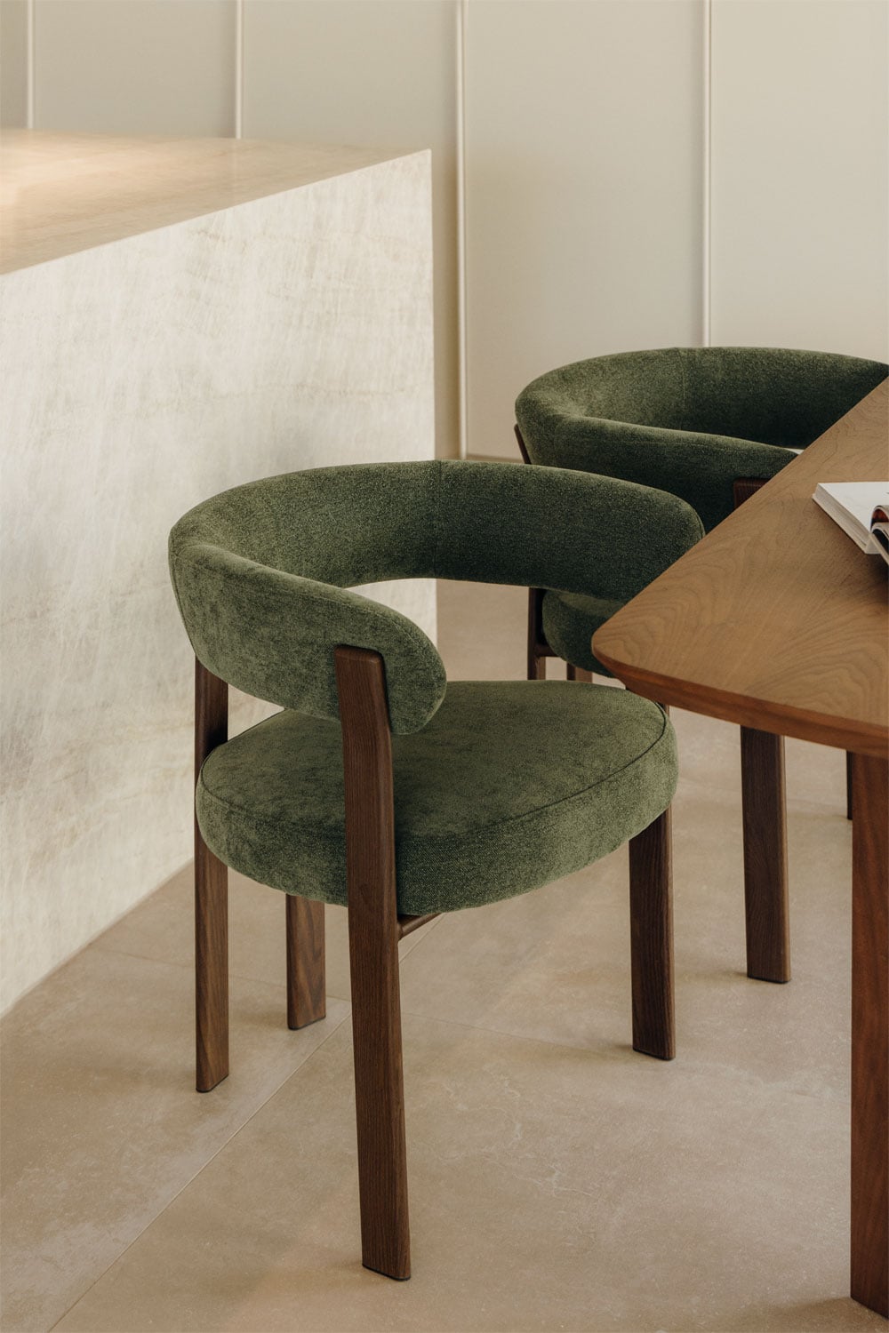 Chaise de salle à manger avec accoudoirs, tapissée et en fer Jolie - 3