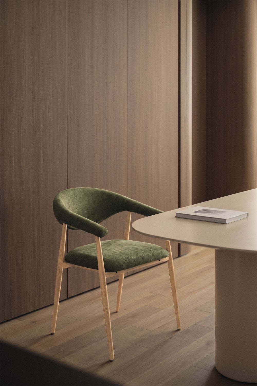 Chaise de salle à manger avec accoudoirs tapissée Nervoxi - 3