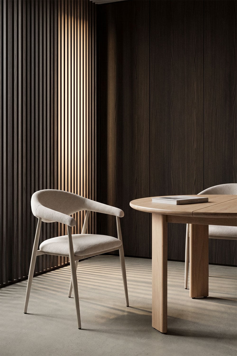 Chaise de salle à manger avec accoudoirs tapissée Nervoxi - 1