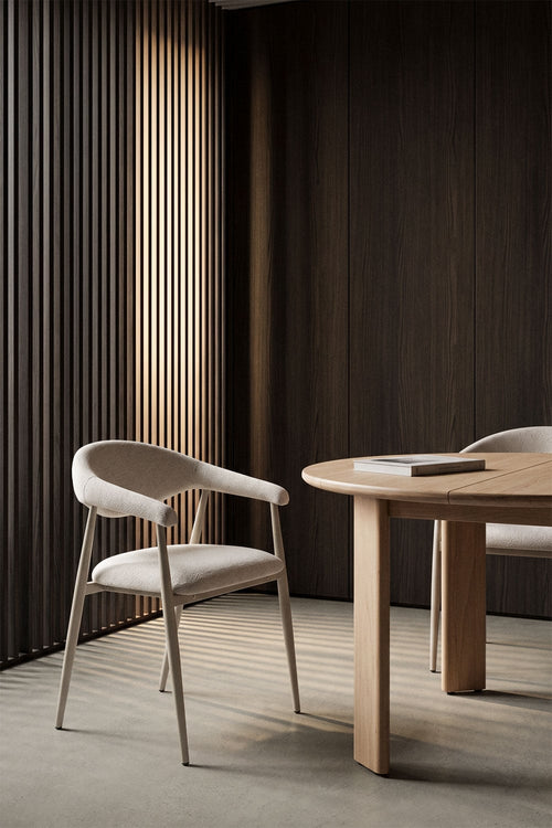 Chaise de salle à manger avec accoudoirs tapissée Nervoxi - 1