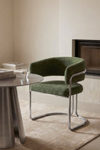 Chaise de salle à manger avec accoudoirs, tapissée et en fer Zantria - 3
