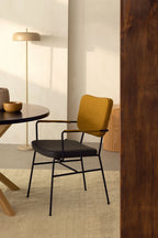Chaise de salle à manger avec accoudoirs rembourrée Milih - 4