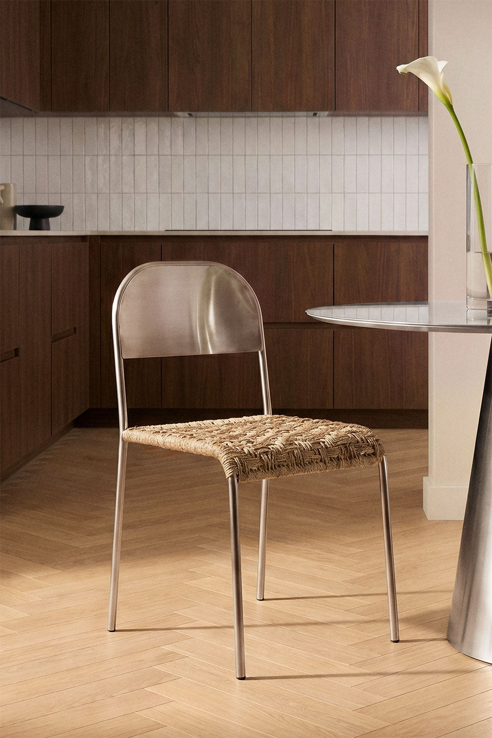 Chaise de salle à manger en acier inoxydable Narnial - 3