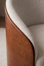 Chaise de salle à manger en chêne et bouclé Keluna - 2