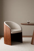Chaise de salle à manger en chêne et bouclé Keluna - 1